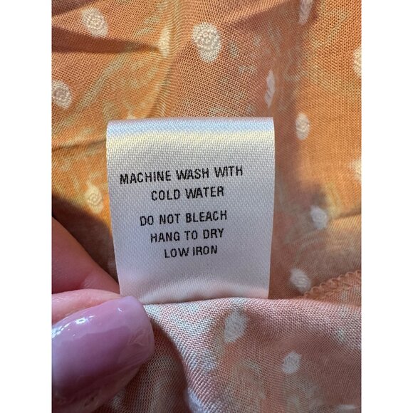 Olivaceous Textured Blouse Raw Round Neckline Orange Size Large Rayon NWT Anthro - Picture 6 of 8